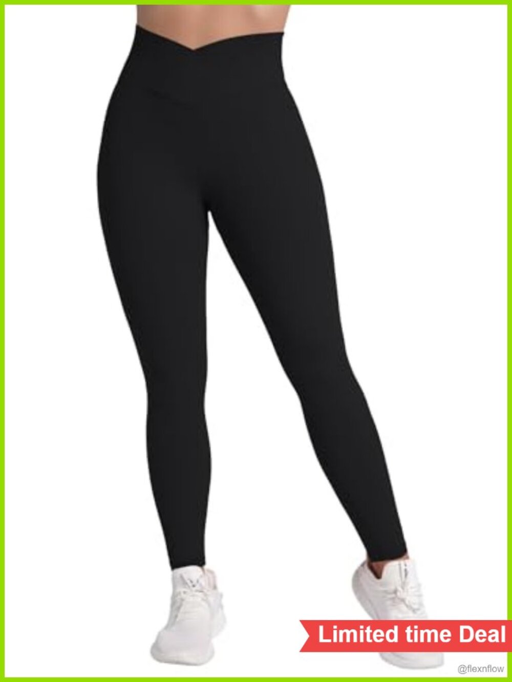 High Waisted Crossover Waist Butt Lifting Workout Leggings